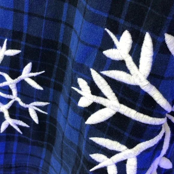 Leveret Toddler Snowflake Dress Long Sleeve Blue Black embroidered snowf… - Picture 2 of 3